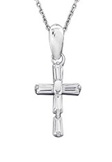 nice teensy-weensy white gold cross necklace for children